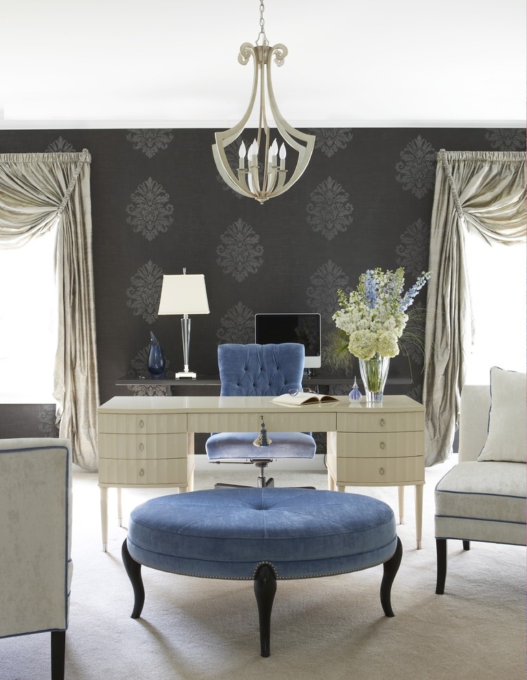 Eclectic Home Office by Farmington Interior Designers & Decorators Cynthia Mason Interiors